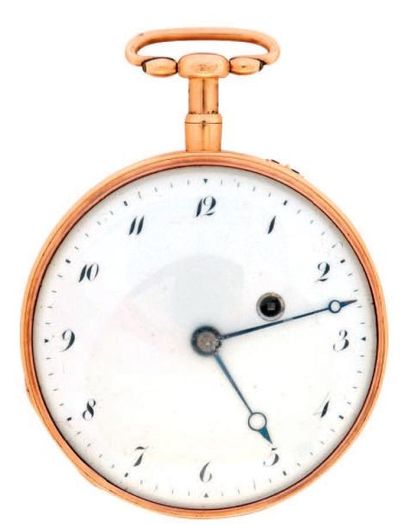 Montre à verge en or (pb. 115.7gr), signée...