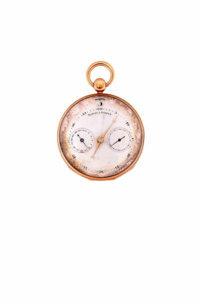 Montre à cylindre à quantième et heures digitales...