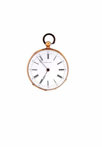 Montre à cylindre en or signée 'Godeau à...
