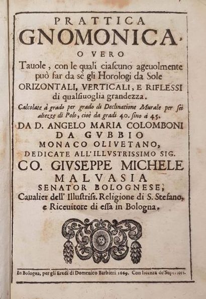 COLOMBONI, Angelo Maria
Prattica gnomonica...
