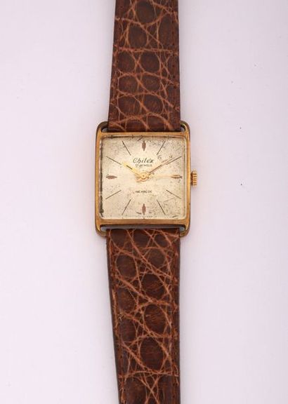 CHILEX.
Montre d'homme rectangulaire (32,...