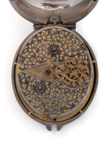 Montre à verge savonnette ovale en agent...
