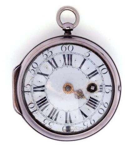 Montre à verge en argent signée 'Burette...