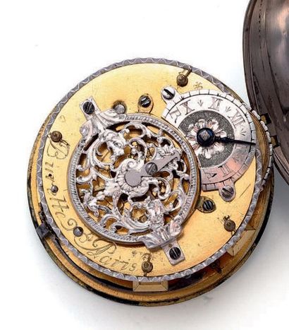 Montre à verge en argent signée 'Burette...
