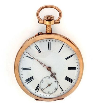 Montre à ancre en or (pb. 62.3gr), fin du...
