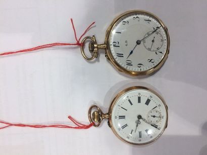 Deux montres en or (pb. 129gr), dont une...