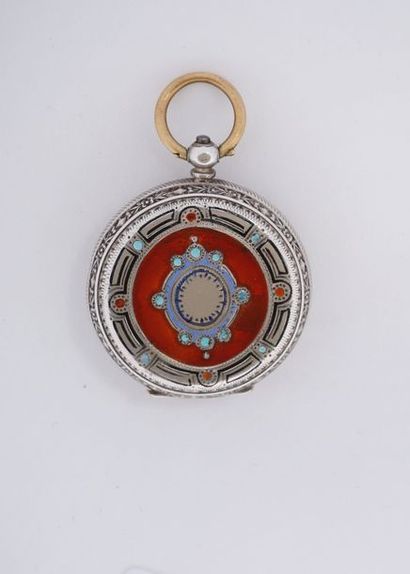 Montre de col en argent émaillé pour le marché...
