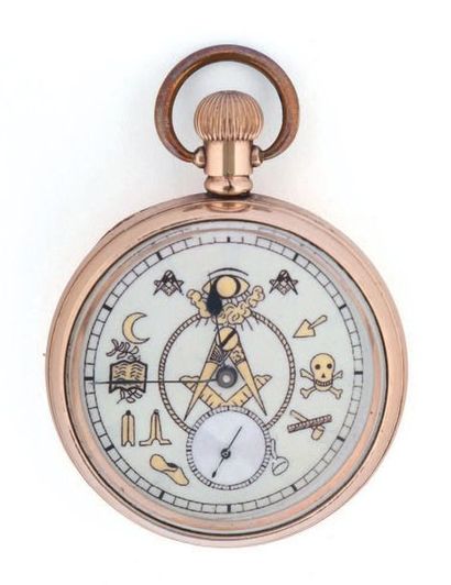 Montre à ancre maçonnique en doublage plaquage...