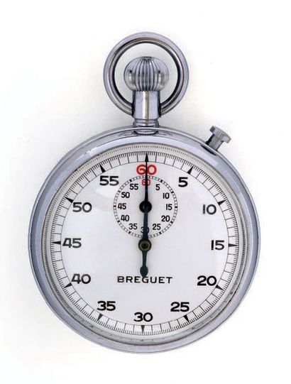 Compteur de secondes signé 'Breguet' en métal...