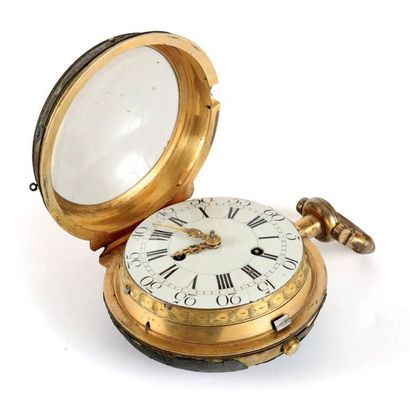 Montre de carrosse en argent à sonnerie au...