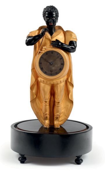 Le Nègre fumeur', pendule-automate en bronze...