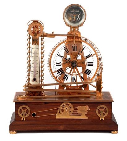 Pendule squelette à billes et plans incliné,...