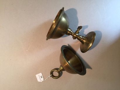 Paire de sphères de Magdebourg en laiton...