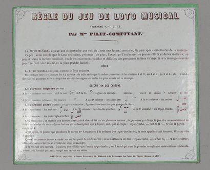 ‘Le Loto Musical de Mme Pilet-Comettant',...