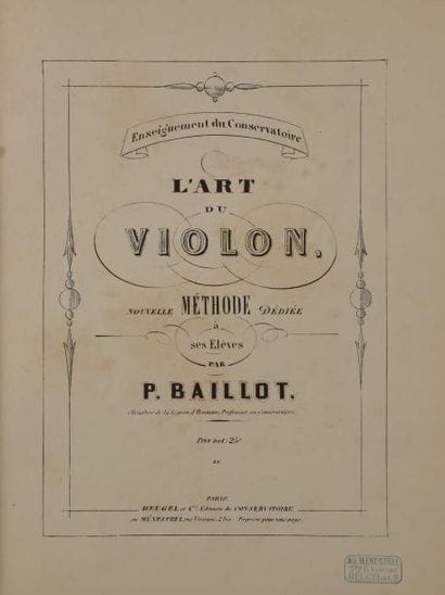 BAILLOT, Pierre Marie François de Sales.
L'Art...