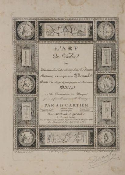 CARTIER, Jean-Baptiste
L'Art du violon ou
Division...