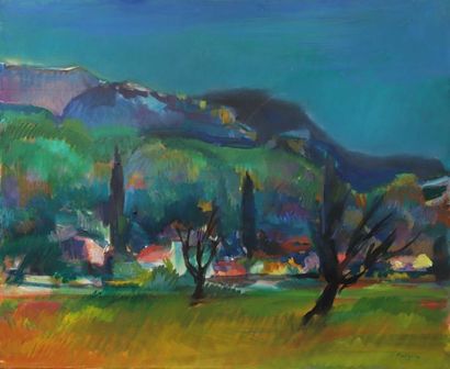 Jean MARZELLE (1916-2005)
Paysage au cyprès
Huile...