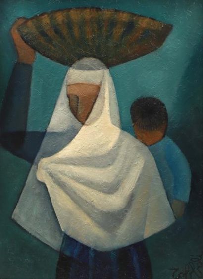 Louis TOFFOLI (1907-1999)
Porteuse de panier,...
