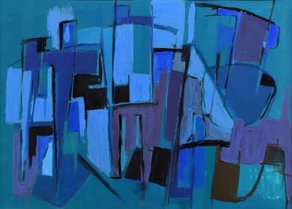Ecole abstraite
Bleue méditerranée II Gouache...