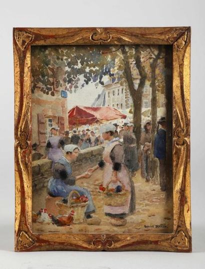 Gabriel DENEUX (1856-1926)
Le marché aux...