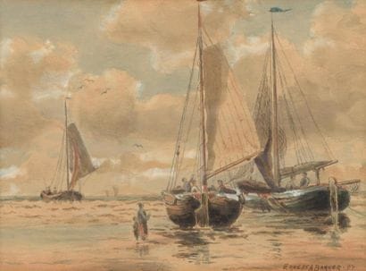 H.13 x 17 cm. Ernest A. BARKER, XIXème siècle....