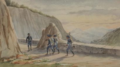 H.17 x 29 cm. Ecole française de la fin du...
