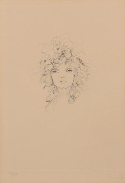 H.23,5 x 17,5 cm. Leonor FINI 1907 - 1996....