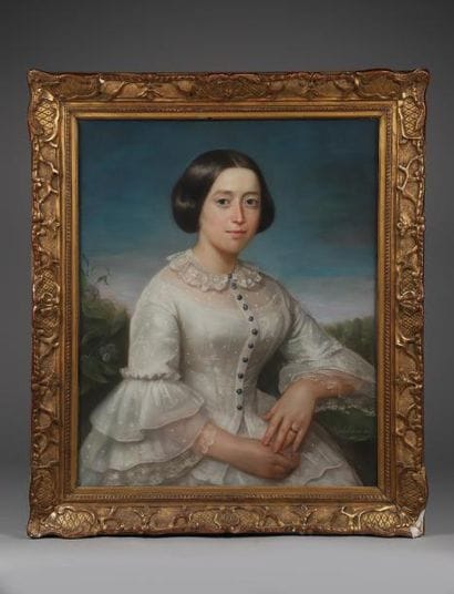 H.73 x 60 cm. CHAMAGNE C. Portrait de de...
