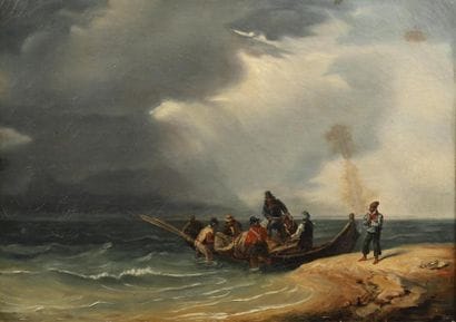 H.40,5 x 57 cm. Ecole française de la première...