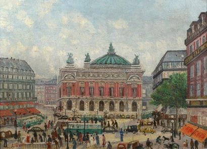 Leopold ULIVI (1884-1967)
Autobus et passants,...
