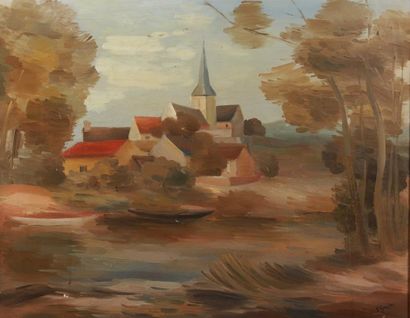 R. GOUJON (XXe siècle)
L'étang au pied du...