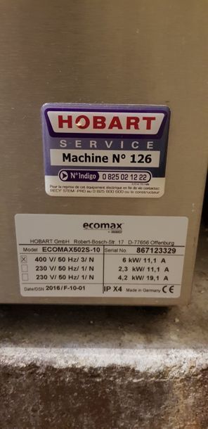 CUISINE Lave-verres ECOMAX 400V-6KW [- de...