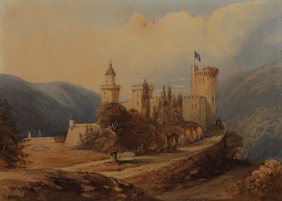 Ecole romantique 

Le burg médiéval

Aquarelle....