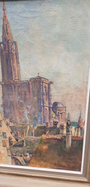 A. CAMMISSAR ( 1873-1962 ), vue de la cathédrale...