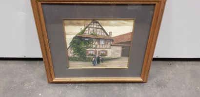 M. CHARVAT ( ? ), deux gouaches sur papier,...