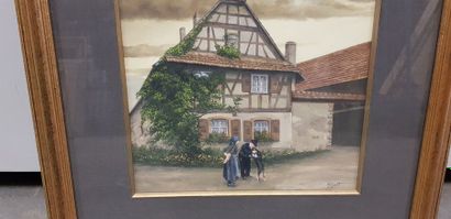 M. CHARVAT ( ? ), deux gouaches sur papier,...