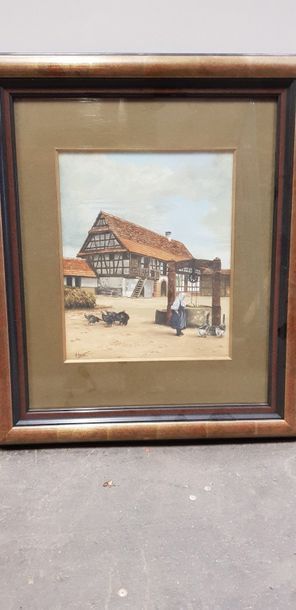 M. CHARVAT ( ? ), deux gouaches sur papier,...