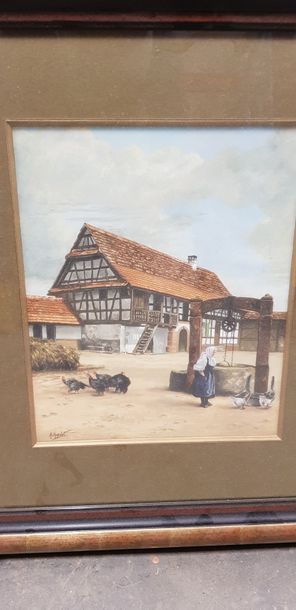 M. CHARVAT ( ? ), deux gouaches sur papier,...