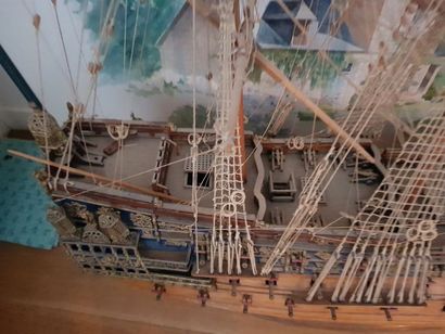 Maquette bateau 3 mâts. L. 104 cm