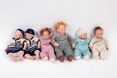Lot de 6 garçonnets et poupons , têtes, bras,...
