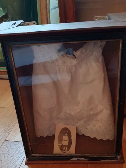 Robe de baptême en coton et dentelles dans...