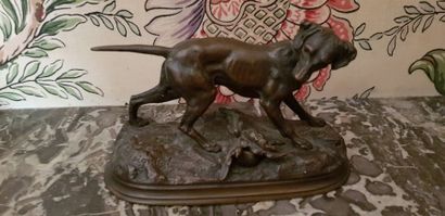 d'après Jules MOIGNIEZ

Chien à l'arrêt

Bronze,...