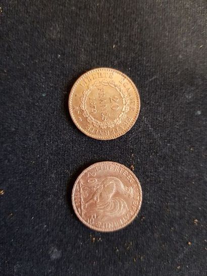 Lot de 2 pièces de 20F OR:

1 pîèce 20F or...