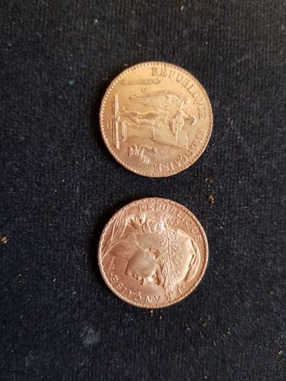 Lot de 2 pièces de 20F OR:

1 pîèce 20F or...