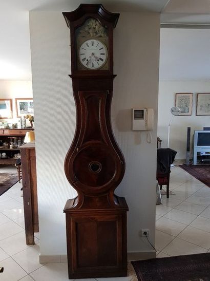 Horloge Comtoise : caisse en bois naturel,...