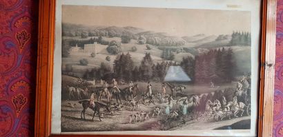 Suite de 4 gravures réhaussées d’après ALKEN...