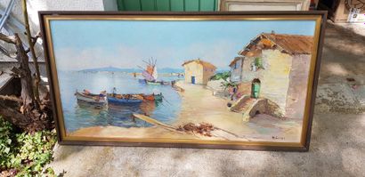 H. LIVI (?), Les barques de pêcheurs, Toile...