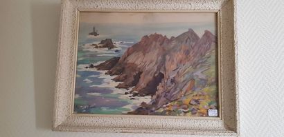 Robert PLANES 5?) Le cours d’eau et Les rochers...