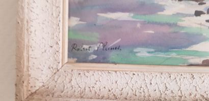Robert PLANES 5?) Le cours d’eau et Les rochers...