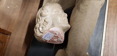 Deux sculptures en terre cuite patinée dans...